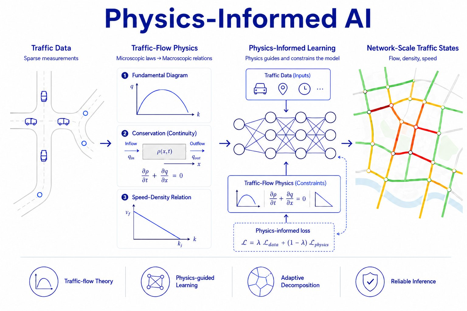 Physics-Informed AI research overview infographic